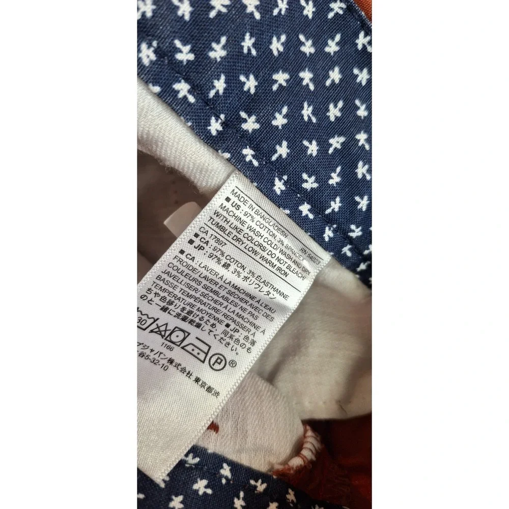 Banana Republic Men's Aiden Cinnabar Cotton Pants Size 31 X 32 Summerweight